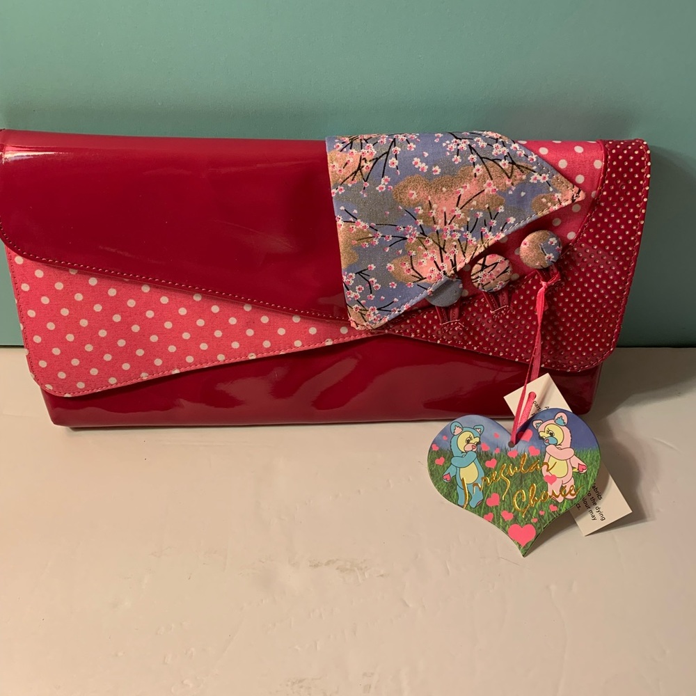 Irregular Choice Flick Flack Womens New Hand Clutch Bag Fuchsia Blossom